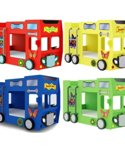 Alternative view of [Happy Bus] Kinderbett in Blau/Grün/Rot/Gelb Hochwertiges MDF Kinderzimmer Bett [210x115x145]