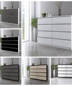 ZOE Kommode mit 8 Schubladen 120 x 33,5 x 92,5cm – Modernes Design für Ihre Wohnräume