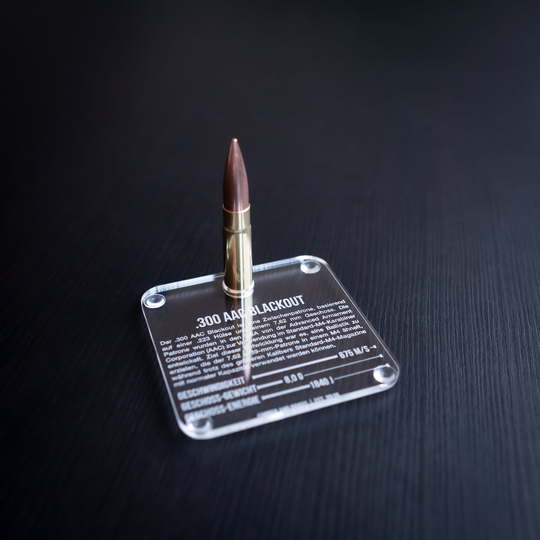 .300 AAC Blackout Patrone als Anhänger mit Vollmantel Geschoss – Bild 8