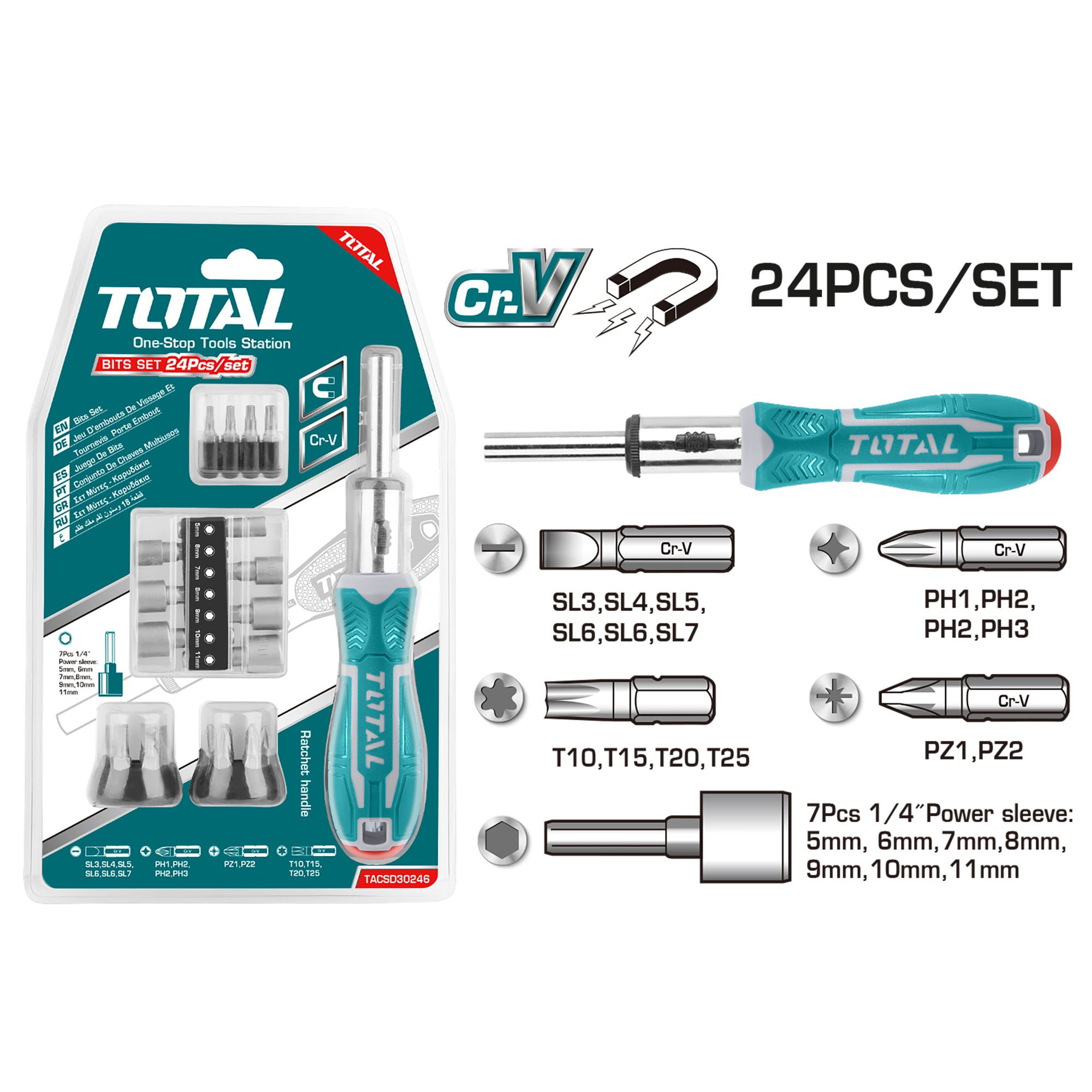24-teiliger Schraubendreher Set (TACSD30246) – Bild 5