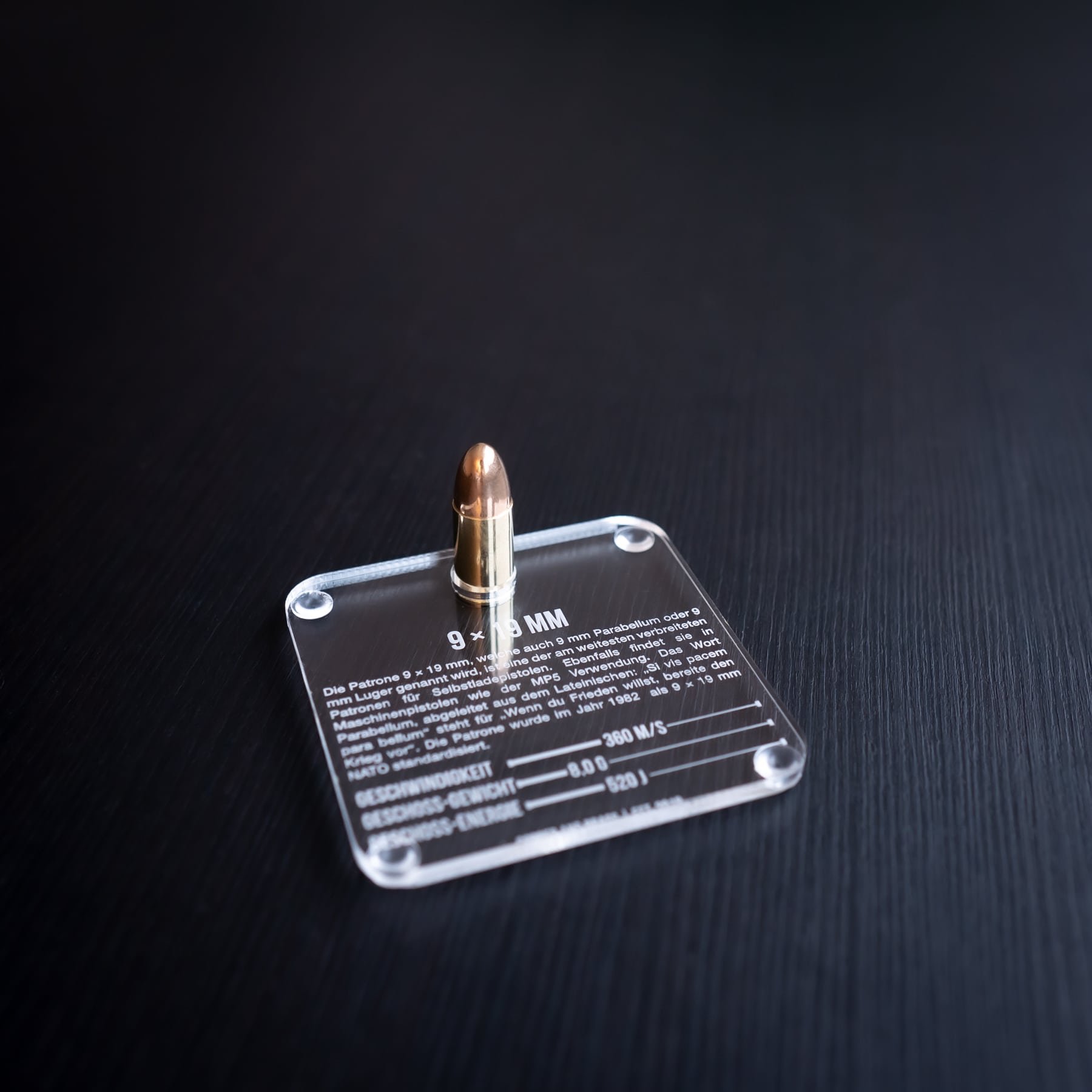 9mm Patrone als Anhänger mit Vollmantel Geschoss – Bild 7