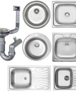Edelstahlspüle mehrere Ausführungen 42-76 cm Küchen Einbaubecken inkl. Siphon-Set
