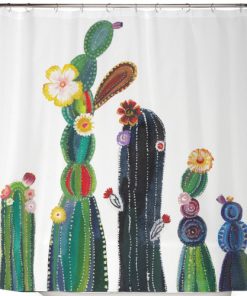 Alternative view of ♻️ Recycling-Duschvorhang Kaktus Blüten 180×200 cm