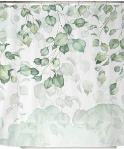 ♻️ Recycling-Duschvorhang Hängende Blätter 180×200 cm