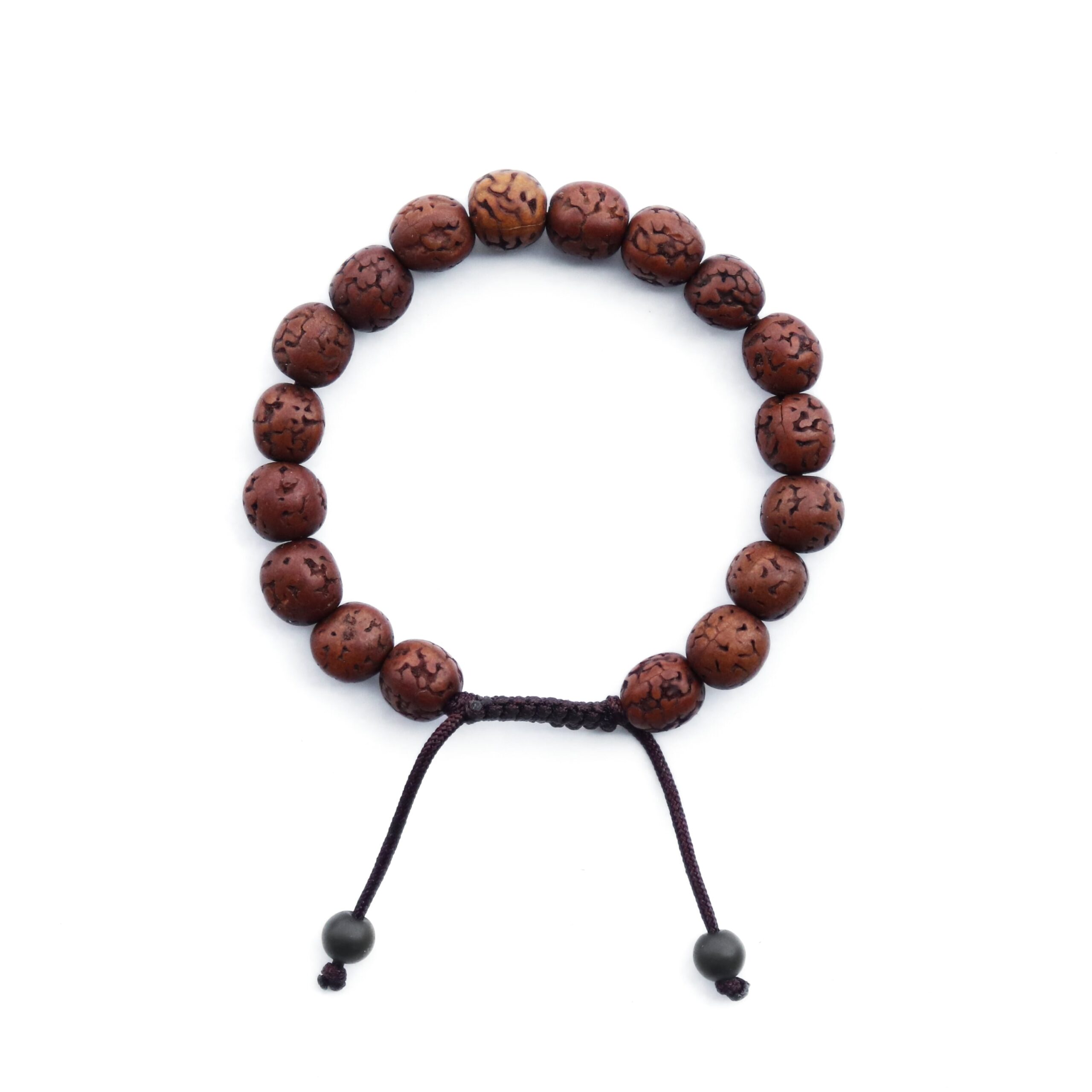 Armband polierte Rudraksha 18 Perlen 10 mm